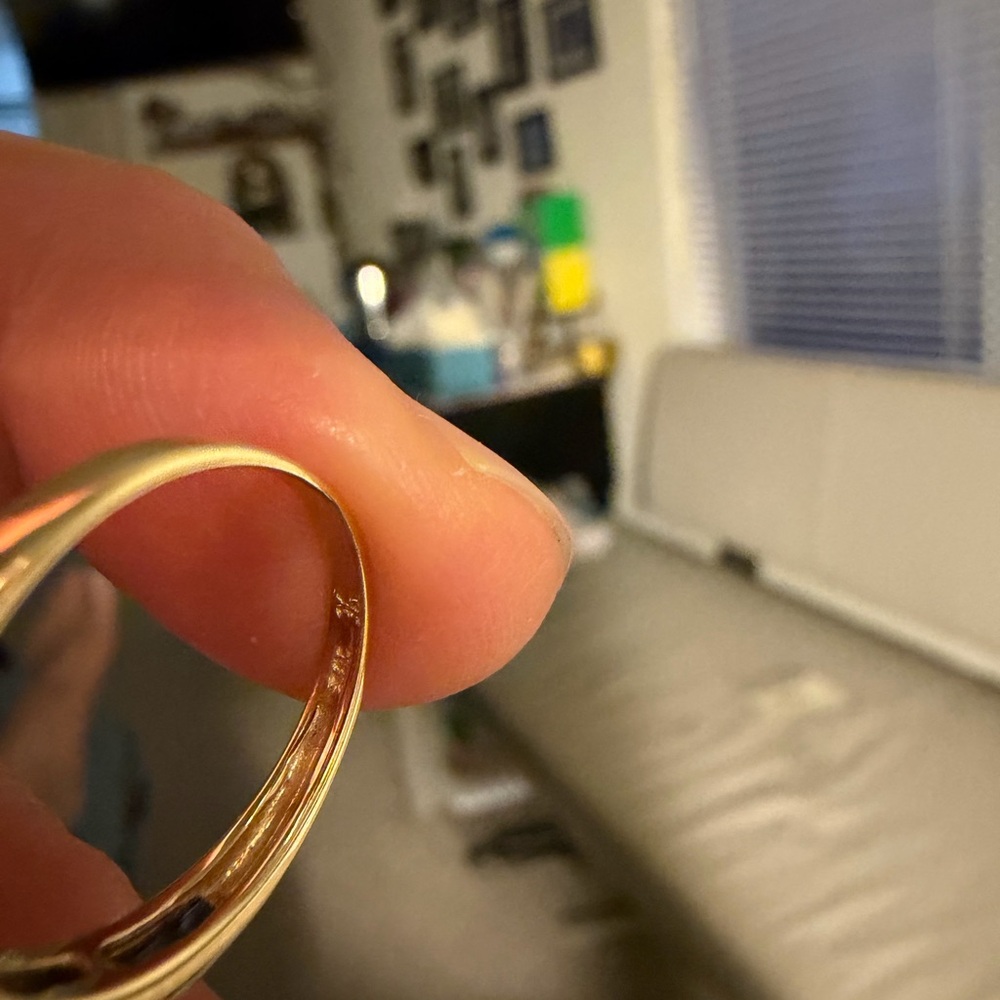 NEW 14K Real Gold and Sapphire Ring - Picture 8 of 9